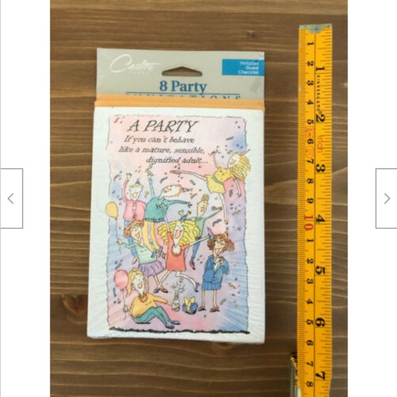 Carlton Cards New Vtg 8 Party Invitations Can't Behave Like Adult Party is 4 You - Picture 2 of 2
